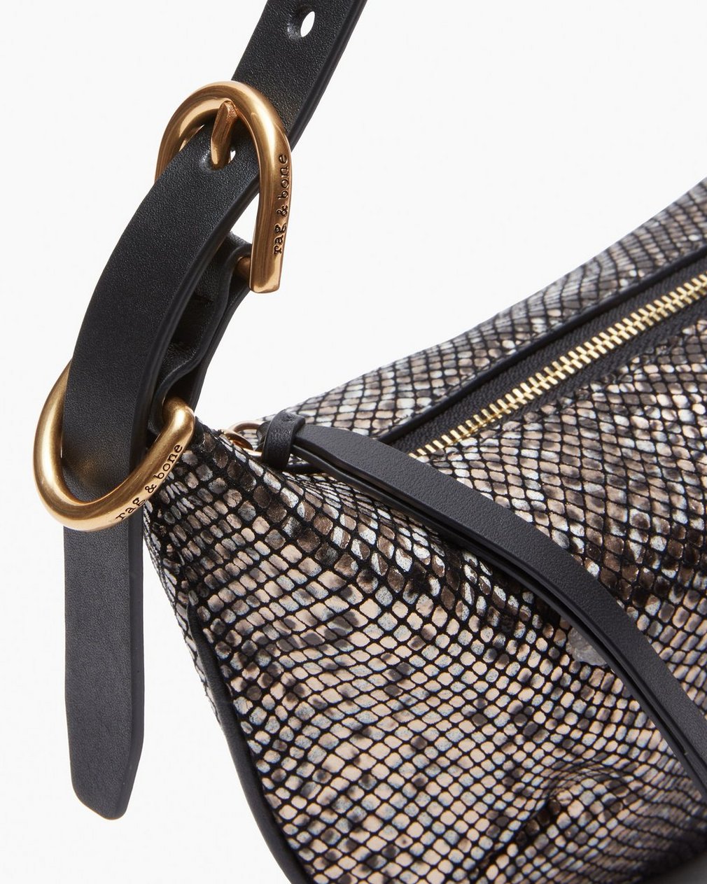 Mercer Small Python Leather Hobo - Black Multi - Image 5