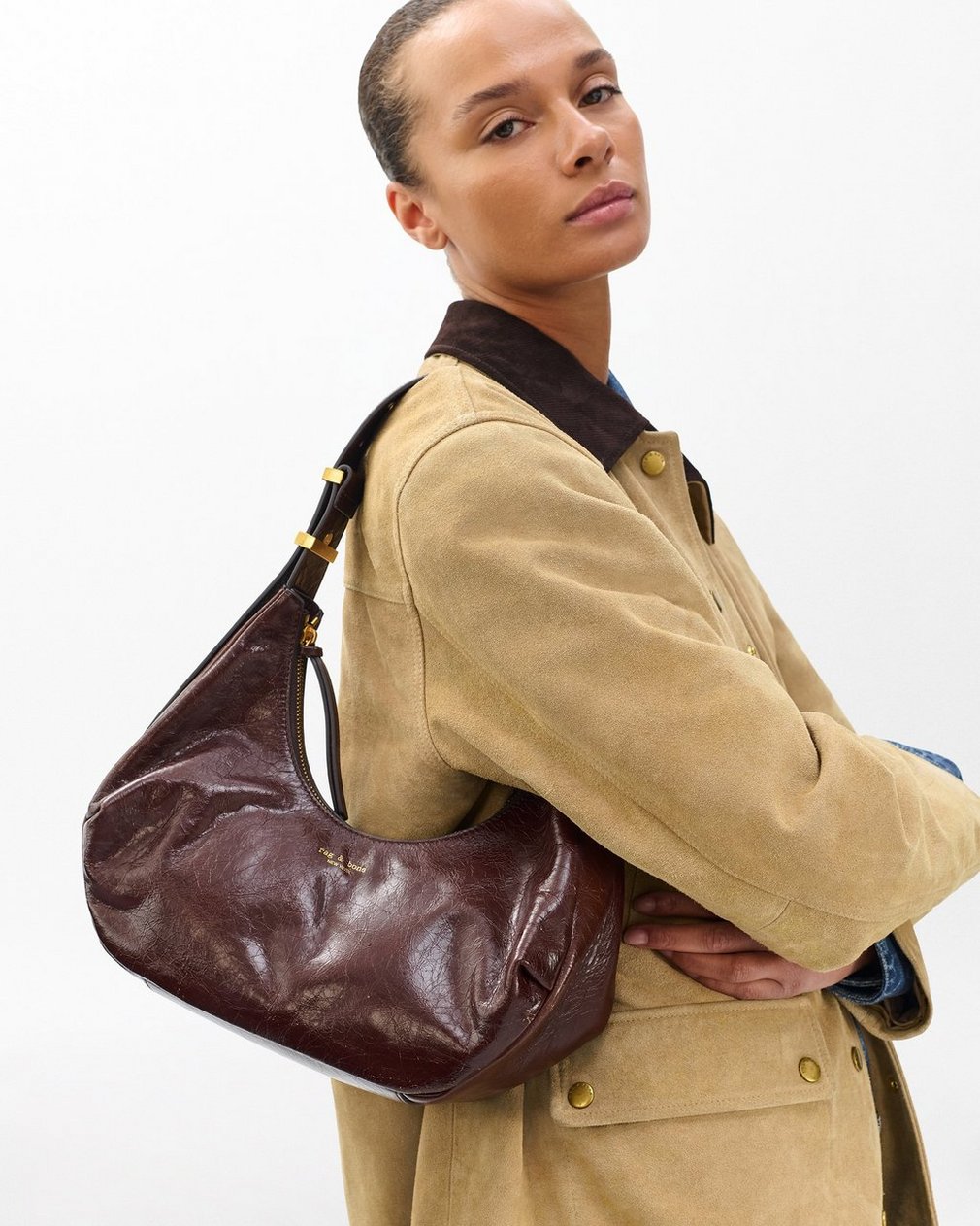 Hudson Leather Hobo - Brown - Image 2