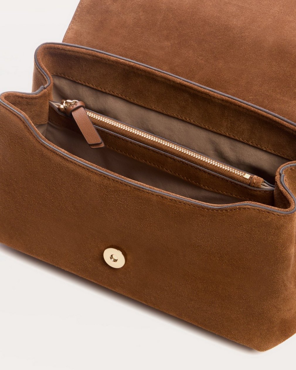Realm Suede Top Handle Bag - Golden Brown - Image 4