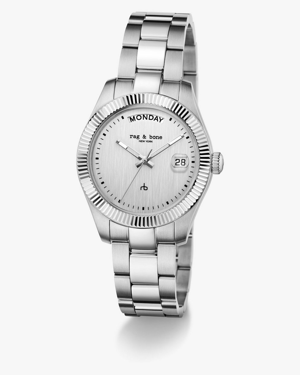 Lex Day Date Bracelet Watch, 34mm - Silver - Image 3