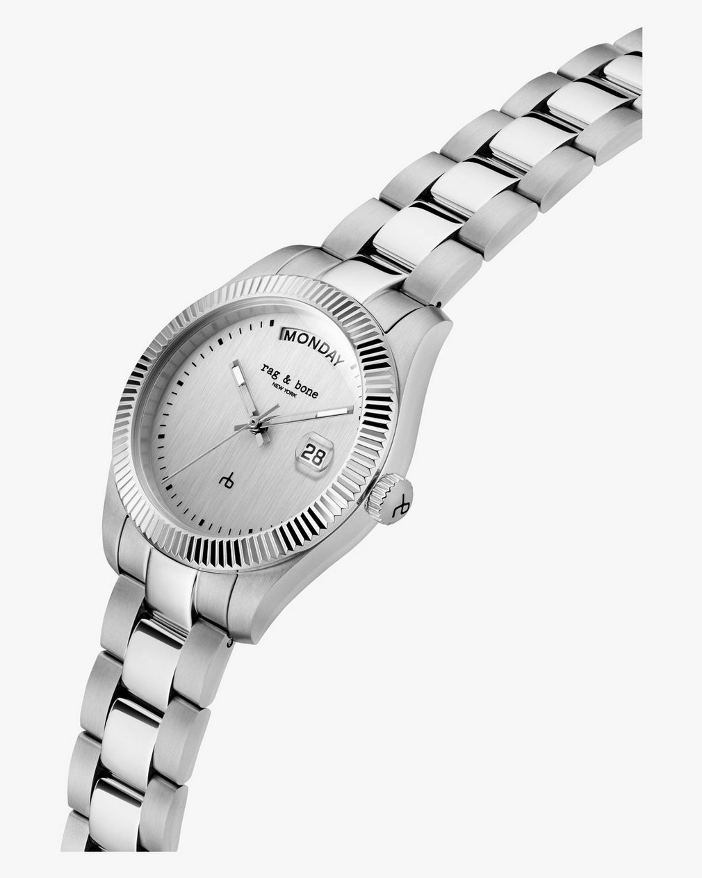 Lex Day Date Bracelet Watch, 34mm - Silver - Image 4