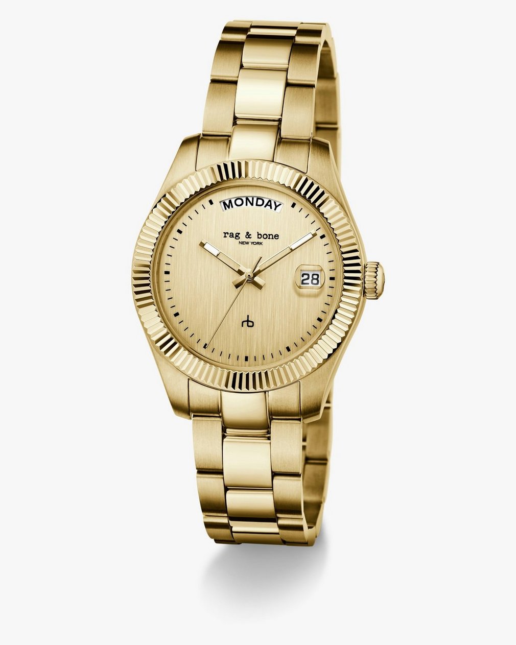 Lex Day Date Bracelet Watch, 34mm - Gold - Image 3