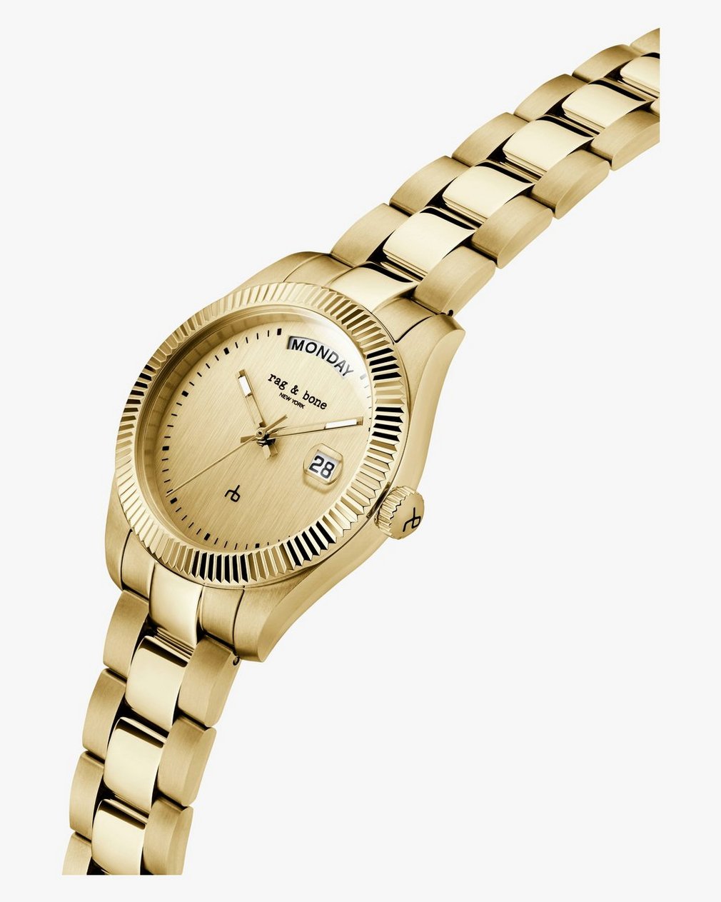 Lex Day Date Bracelet Watch, 34mm - Gold - Image 4