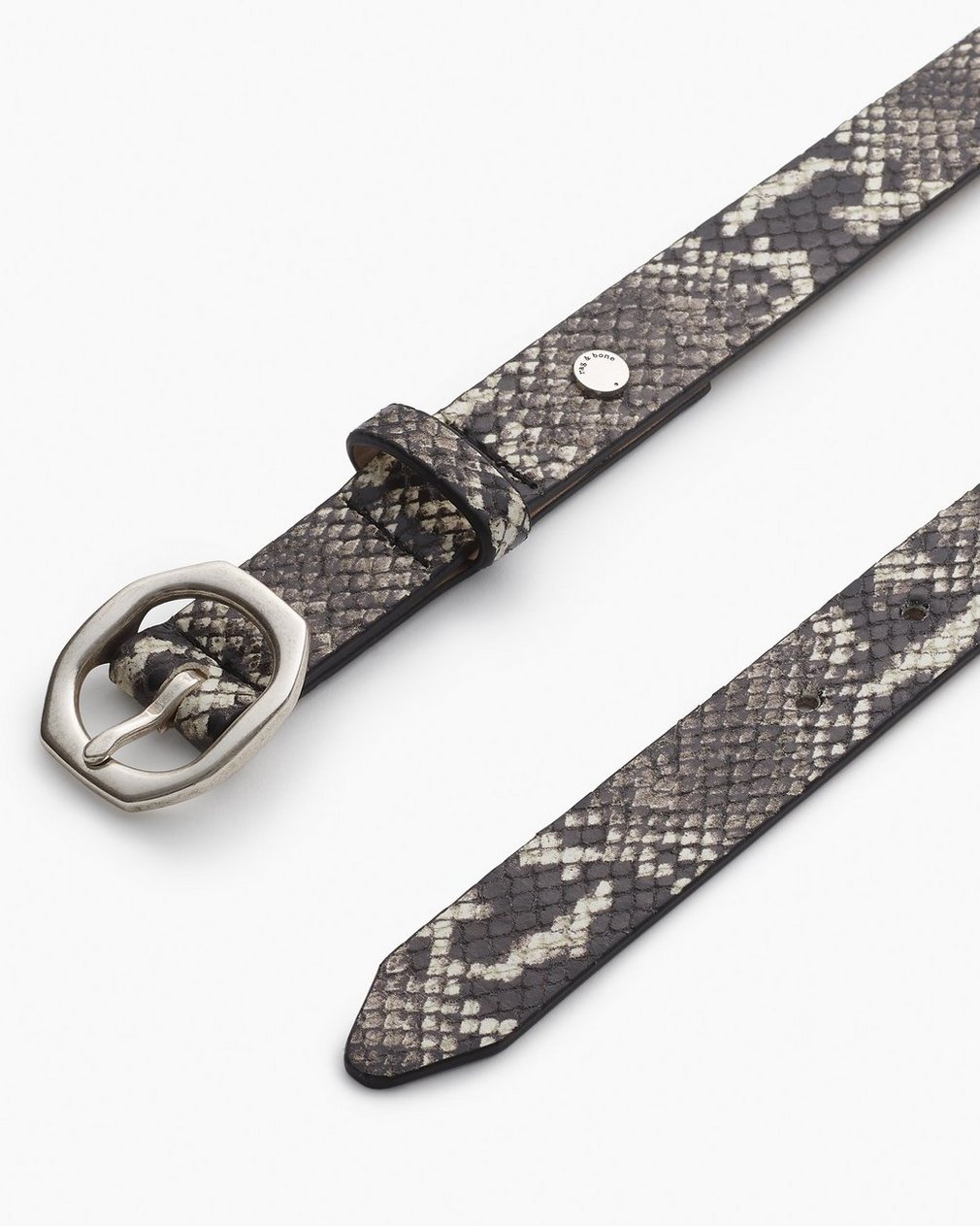 Small Audrey Leather Belt - White Snake - Image 3