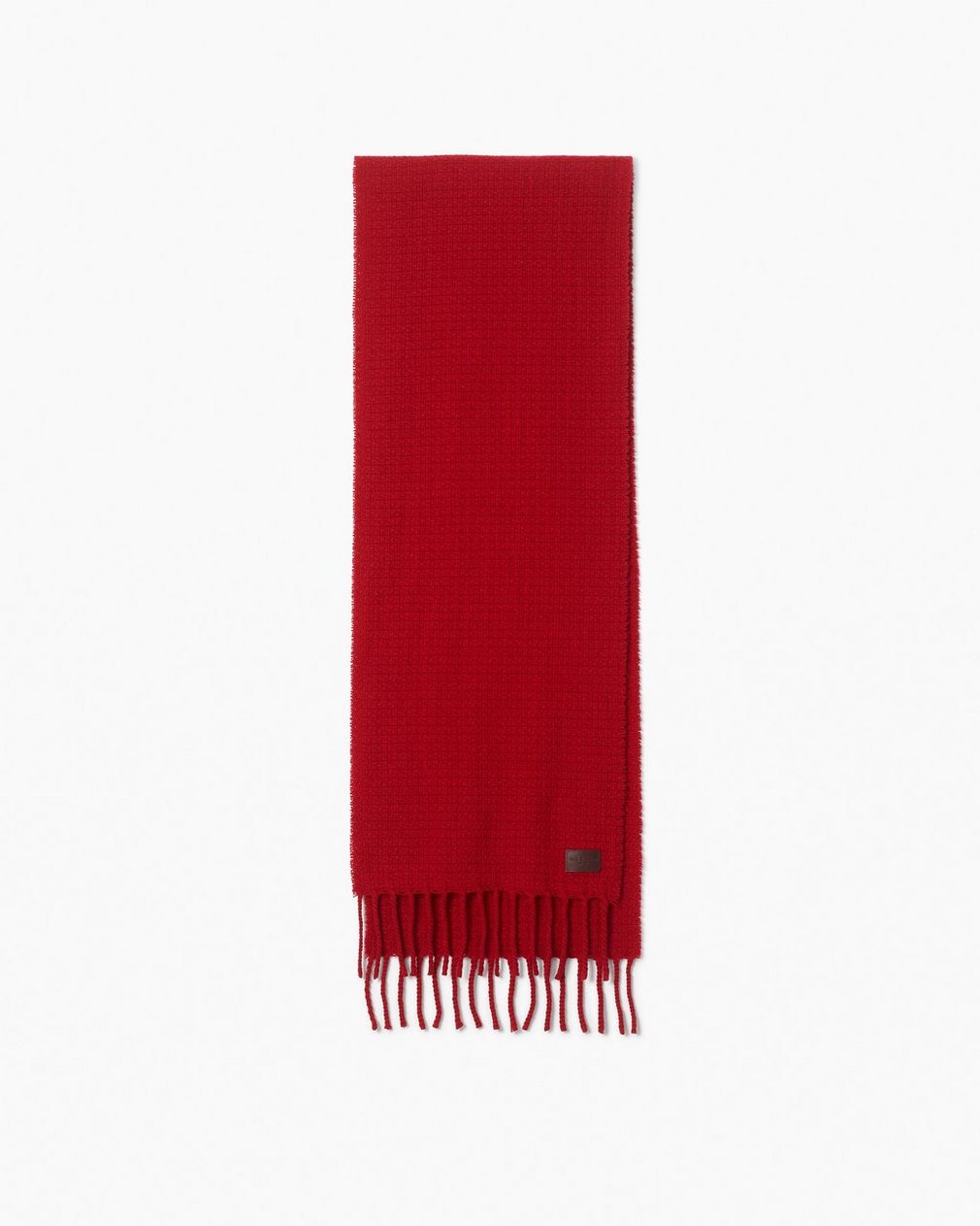 Mila Textured Italian Cashmere Scarf - Fiery Red - Image 2