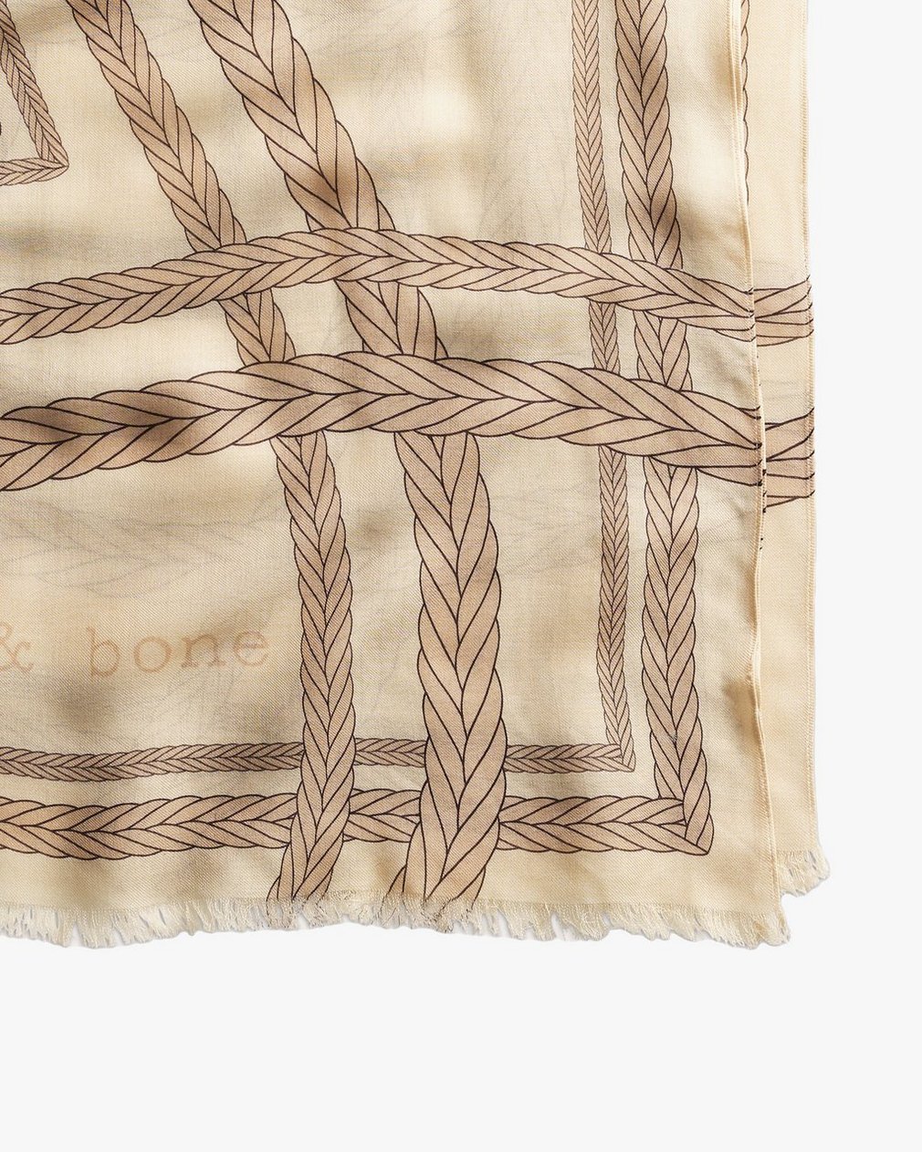 Braid-Print Modal-Cashmere Scarf - Greige - Image 2