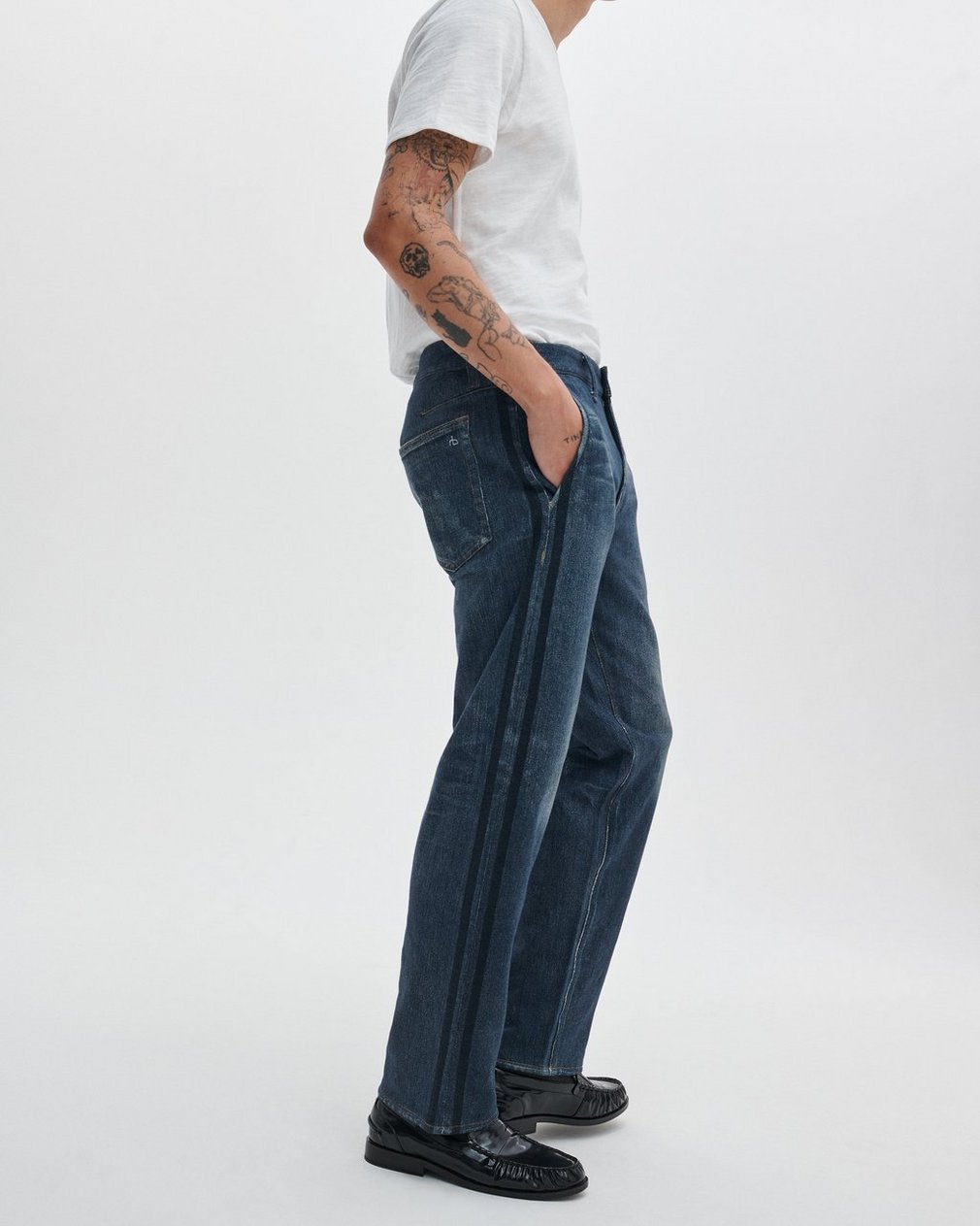Miramar Fit 4 Track Pants - Empire with Indigo Stripe - Image 3