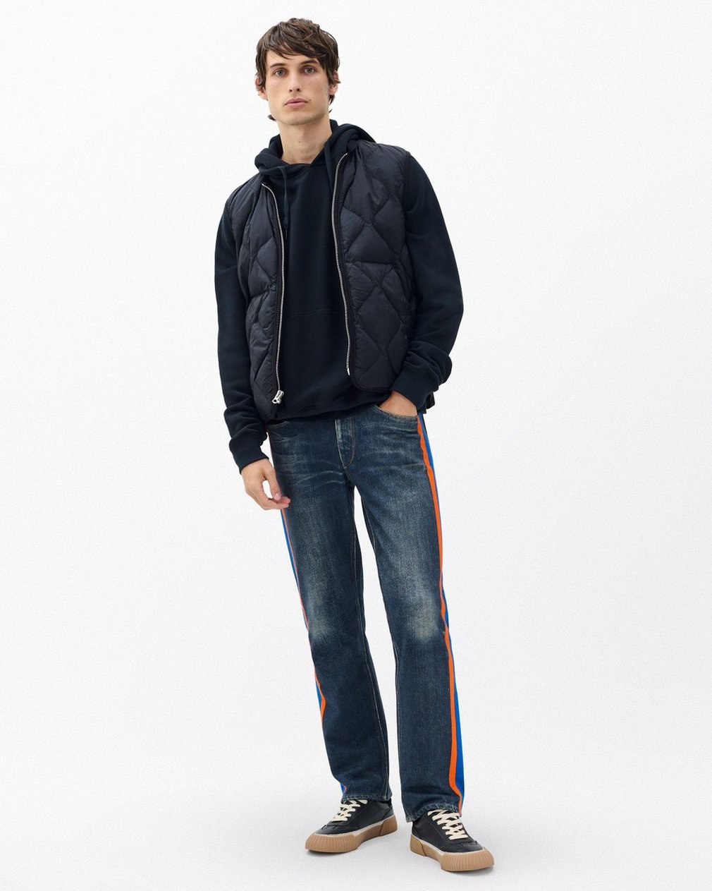 Miramar Fit 4 Sport Stripe Track Pants - Empire with Orange and Blue Stripe - Image 3