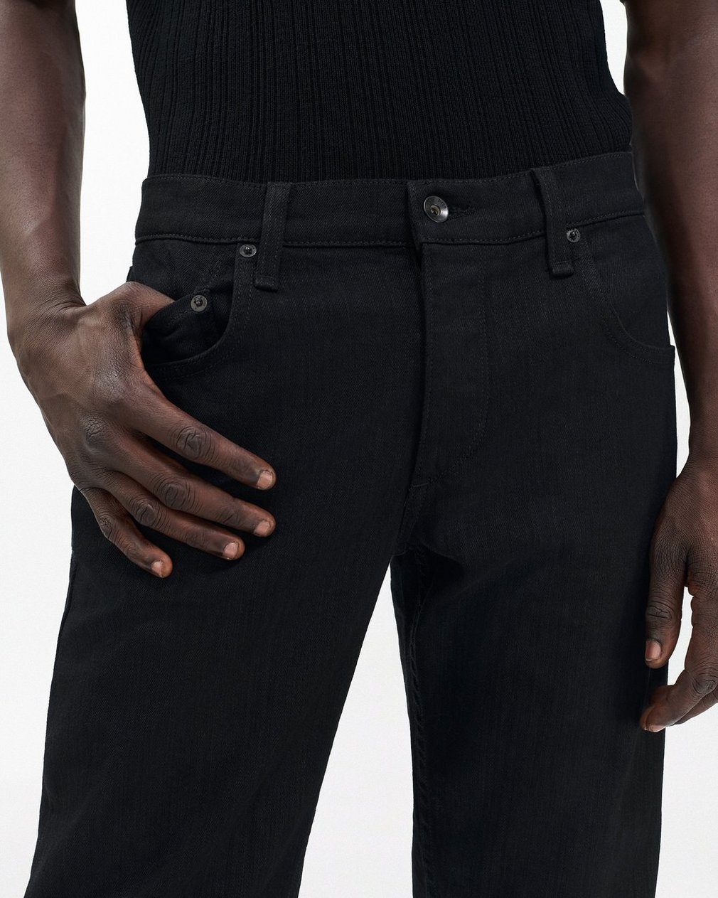 Fit 1 - Black: Skinny Fit Black Aero Stretch Jean - Image 5