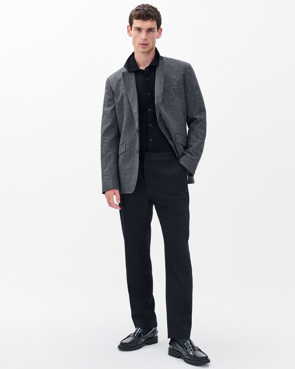 Evan British Wool Tuxedo Trousers - Black - Image 4