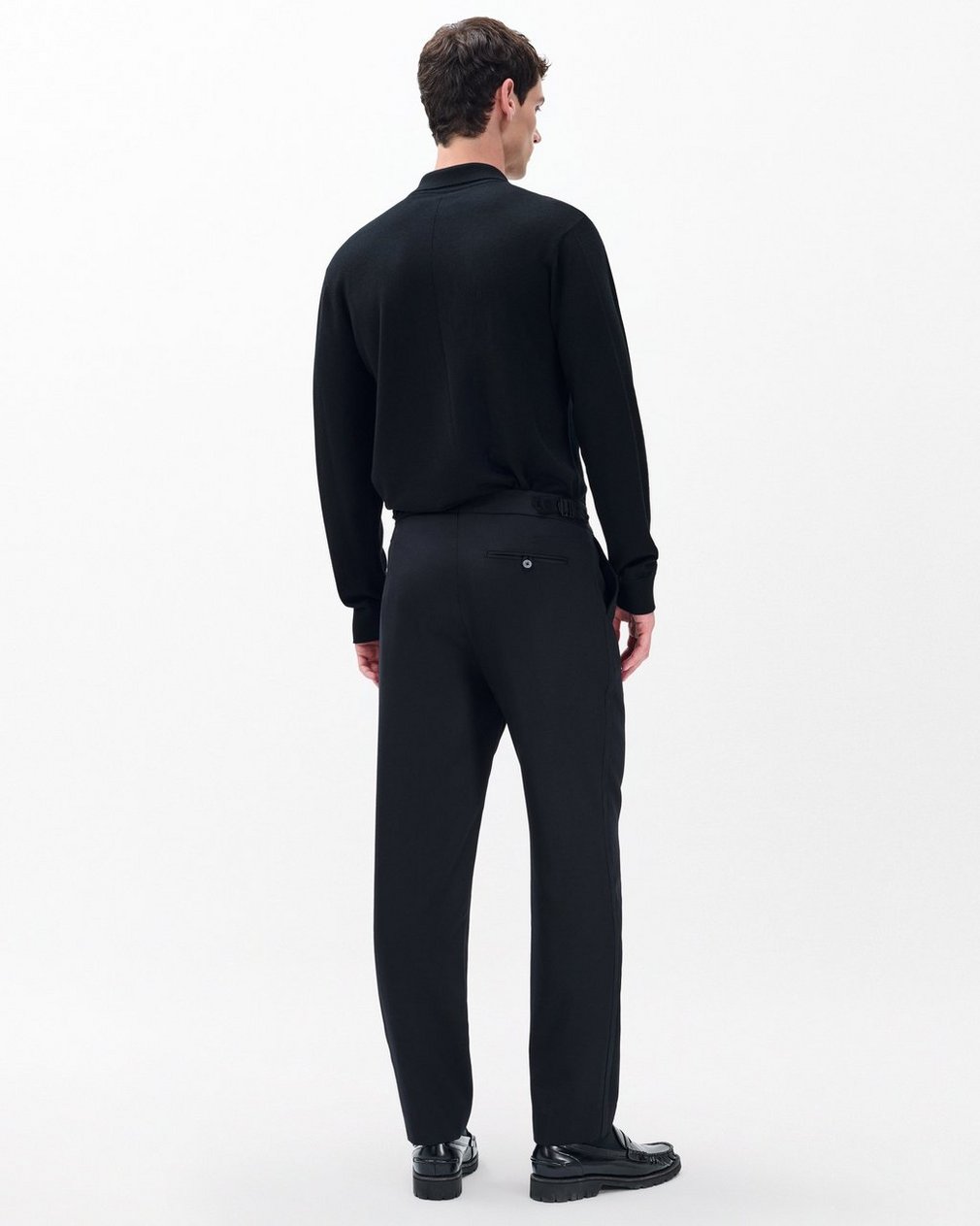 Evan British Wool Tuxedo Trousers - Black - Image 6