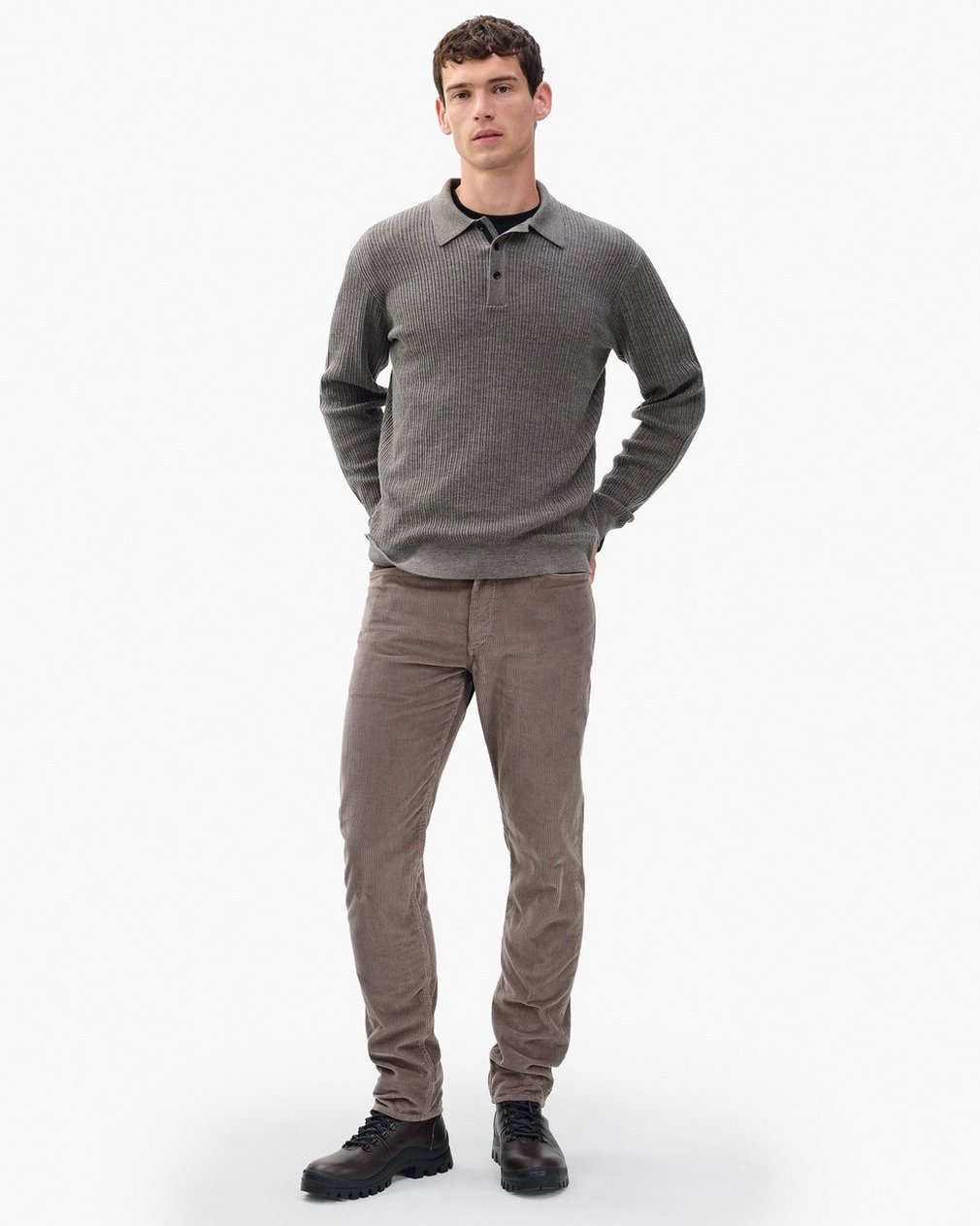 Fit 2 Slim Corduroy Pants - Brown - Image 3