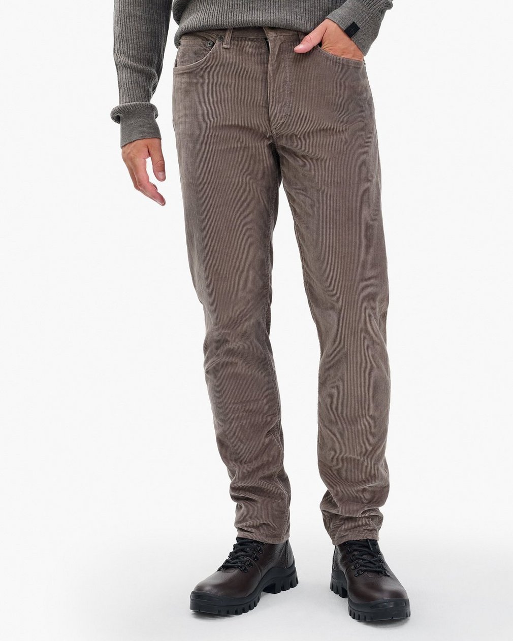 Fit 2 Slim Corduroy Pants - Brown - Image 4