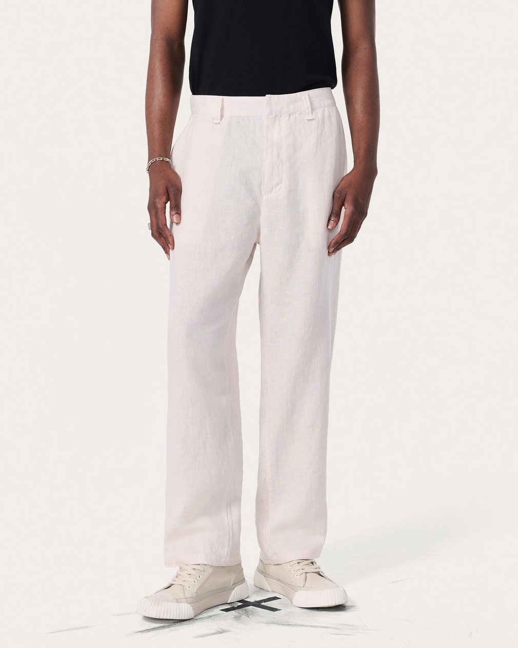 Baggy Linen Trousers - Chime Grey - Image 3