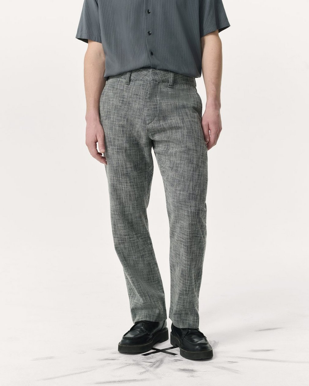 Haydon Straight Fit Italian Tweed Pants - Navy Multi - Image 3