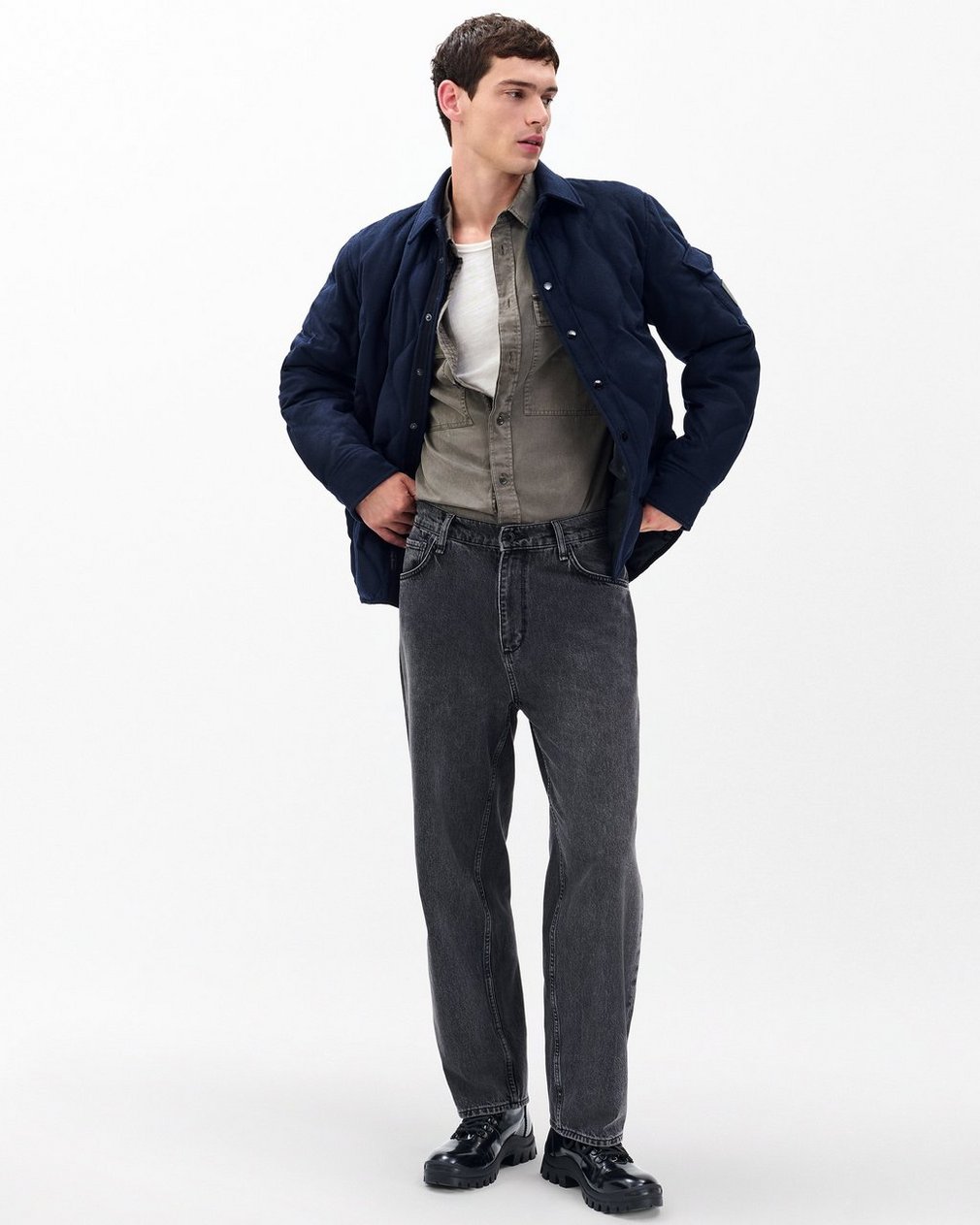 Dane Wool-Cashmere Quilted Shirt Jacket - Navy - Image 3