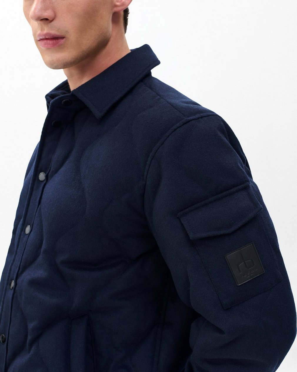 Dane Wool-Cashmere Quilted Shirt Jacket - Navy - Image 5