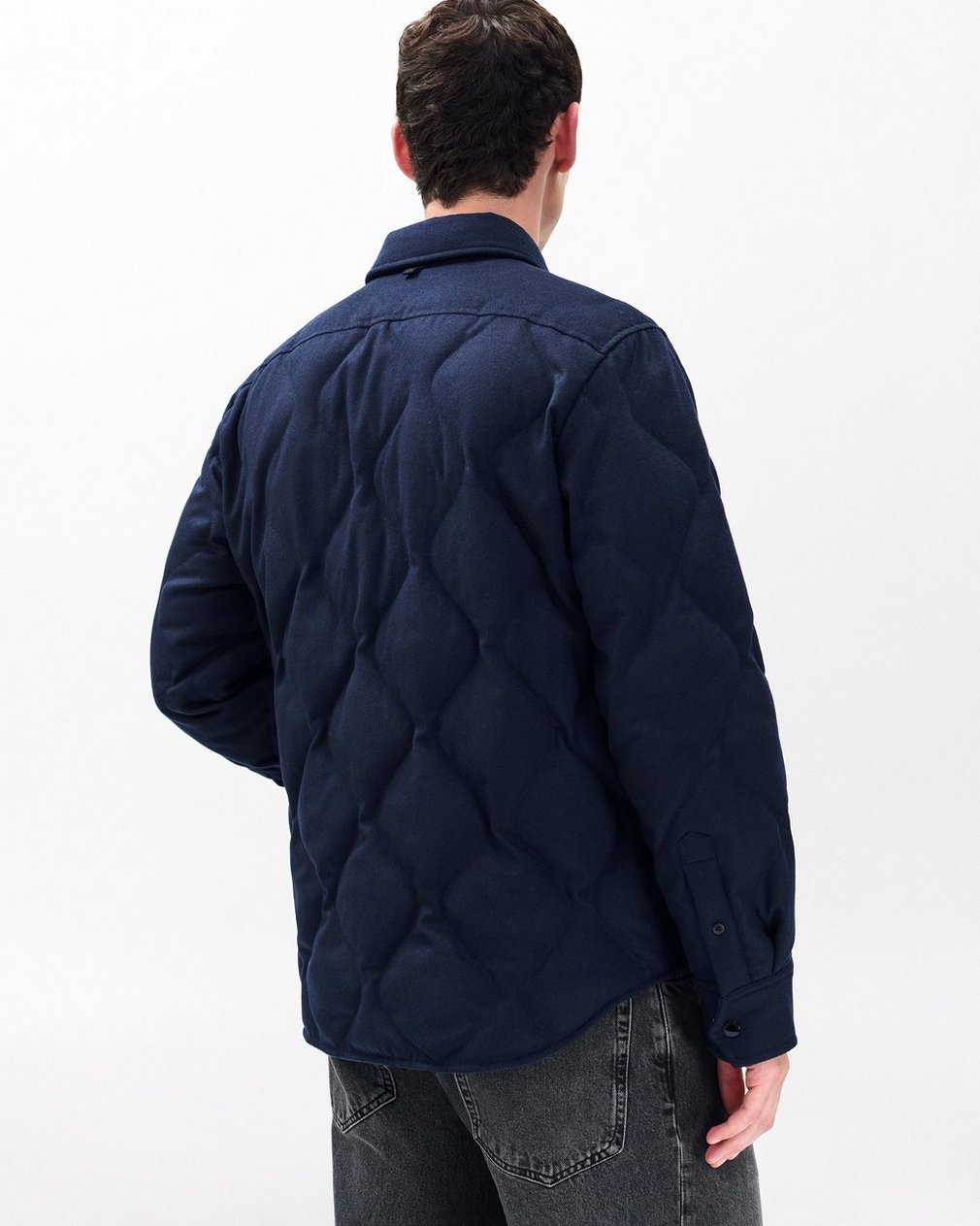 Dane Wool-Cashmere Quilted Shirt Jacket - Navy - Image 6