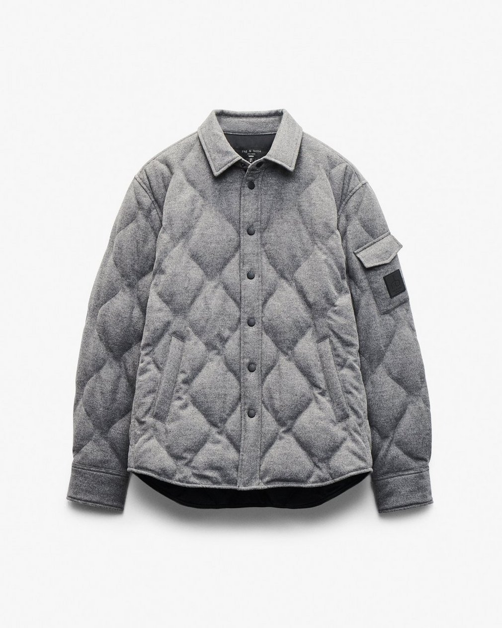 Dane Wool-Cashmere Quilted Shirt Jacket - Heather Grey - Image 2