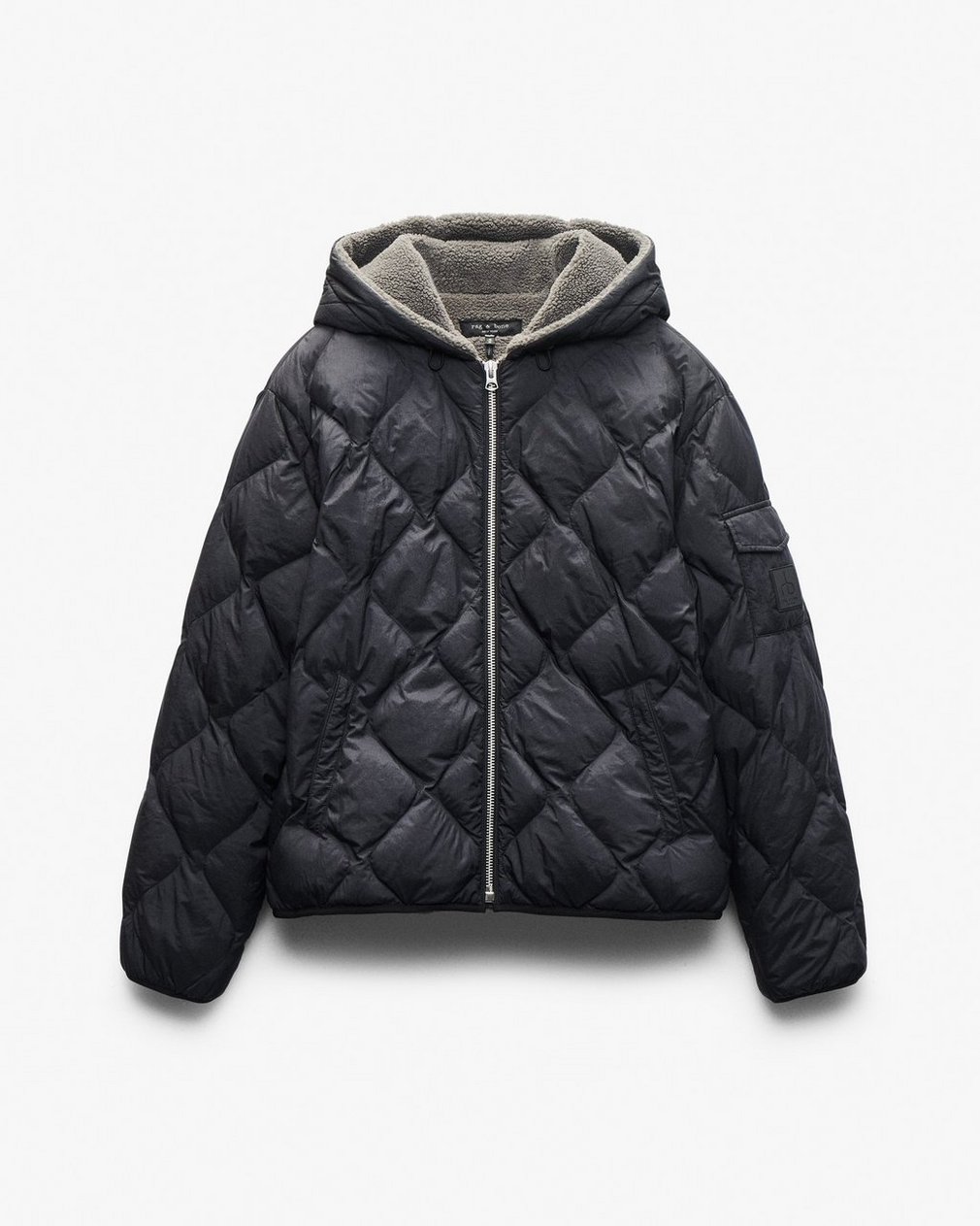 Dane Quilted Hooded Jacket - Black - Image 2