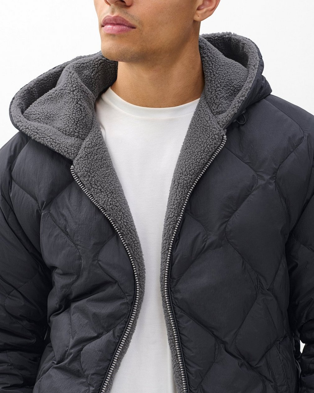Dane Quilted Hooded Jacket - Black - Image 5
