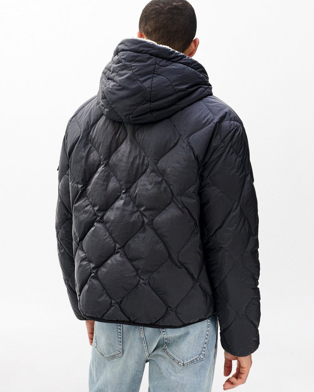 Dane Quilted Hooded Jacket - Black - Image 6