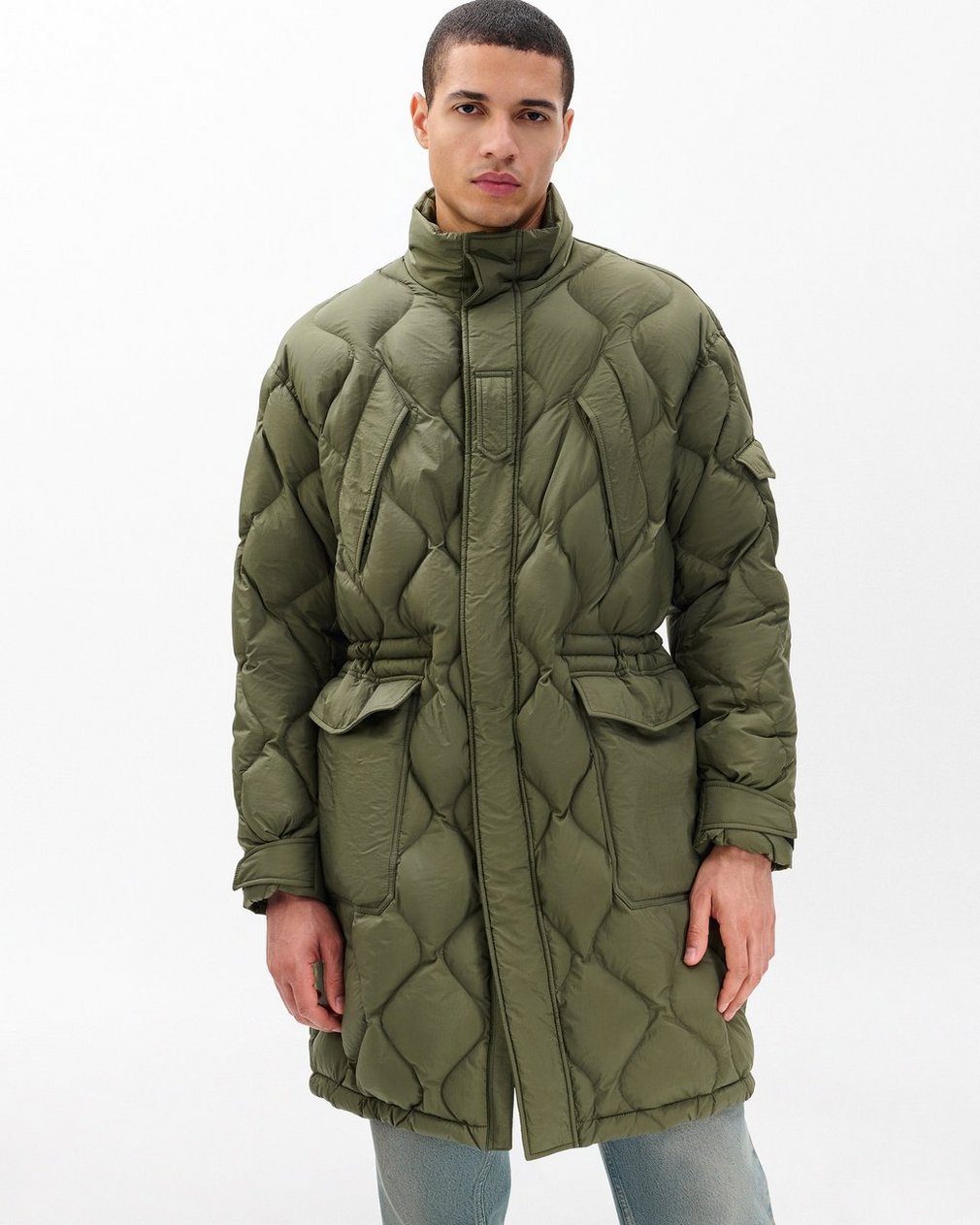 Dane Quilted Down Parka - Dark Olive - Image 4