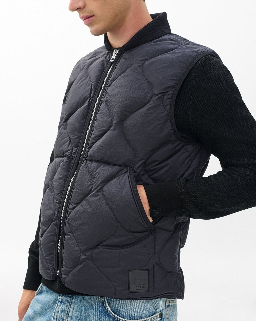 Dane Quilted Vest - Black - Image 4