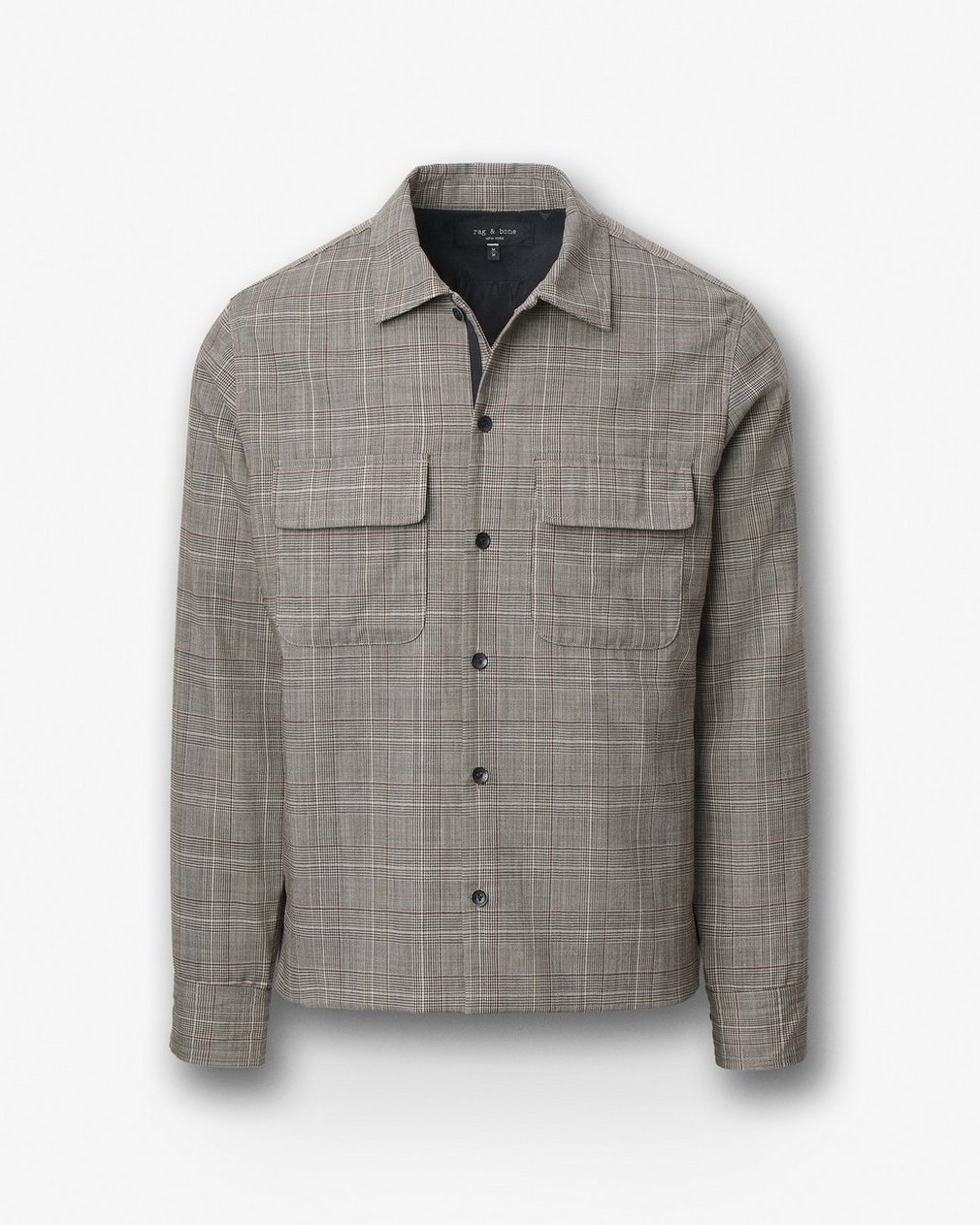 Isaiah Italian Wool Shirt Jacket - Grey Check - Image 2
