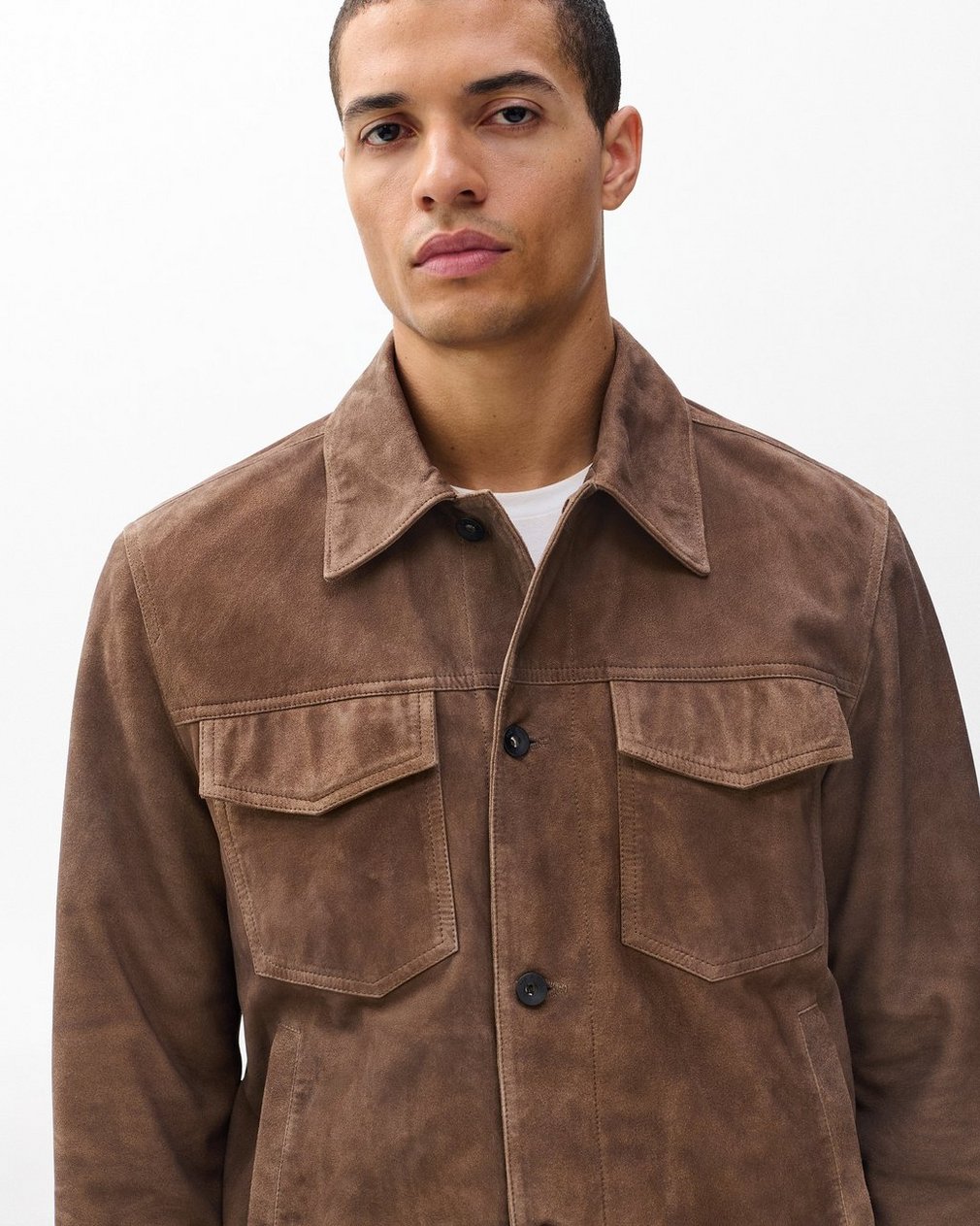 rb Suede Trucker Jacket - Light Brown - Image 3