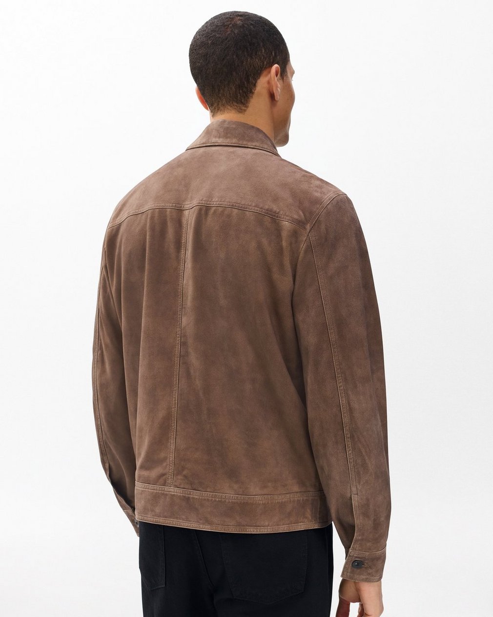 rb Suede Trucker Jacket - Light Brown - Image 5