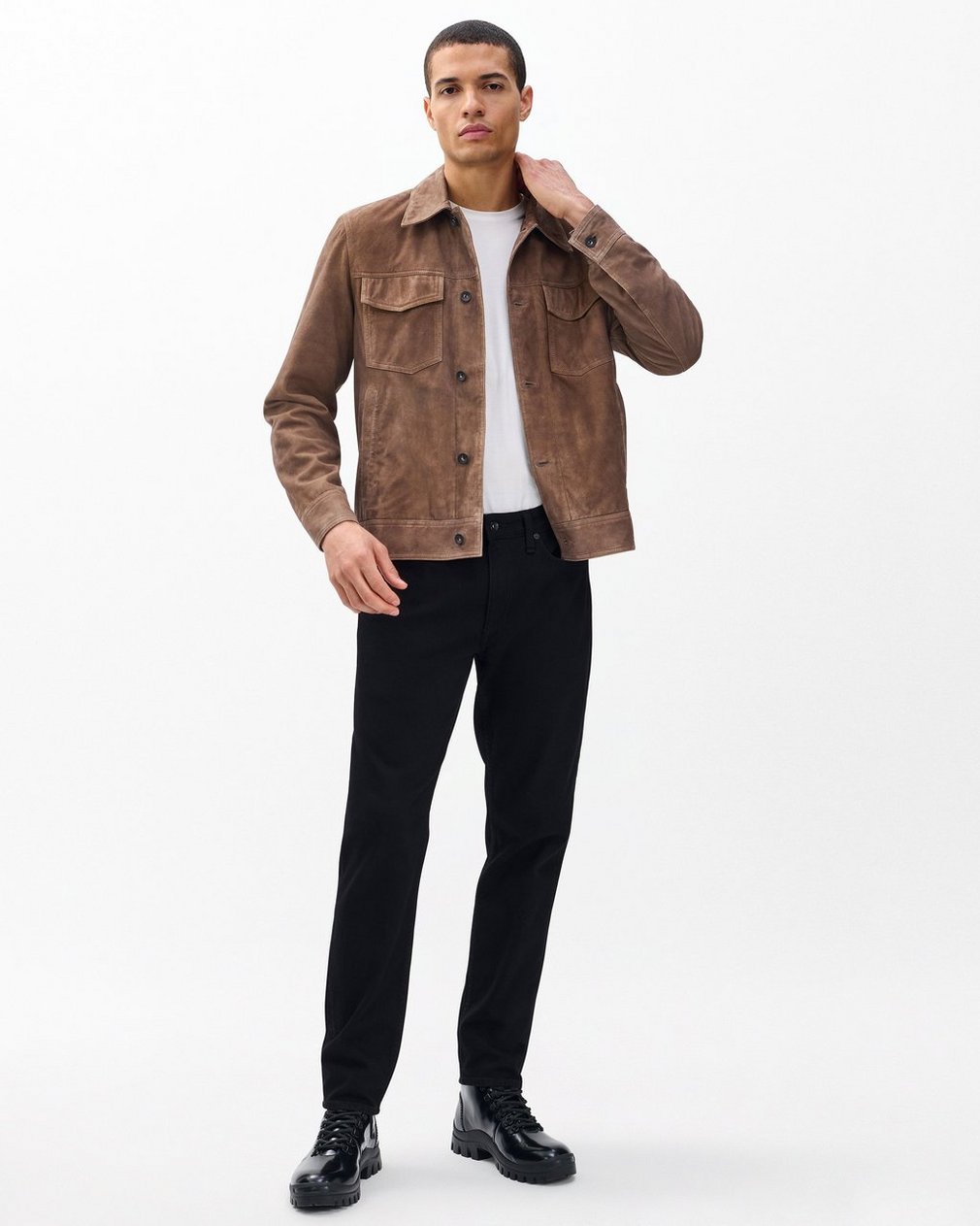 rb Suede Trucker Jacket - Light Brown - Image 6