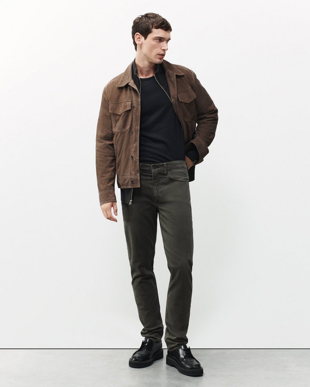 rb Suede Trucker Jacket - Light Brown - Image 7