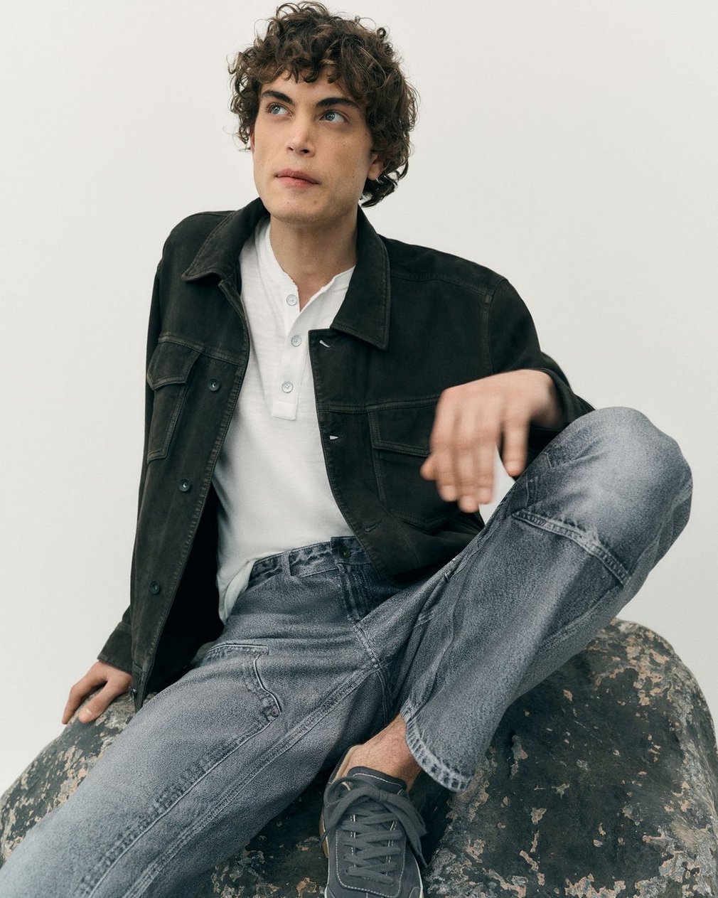 rb Suede Trucker Jacket - Black - Image 7