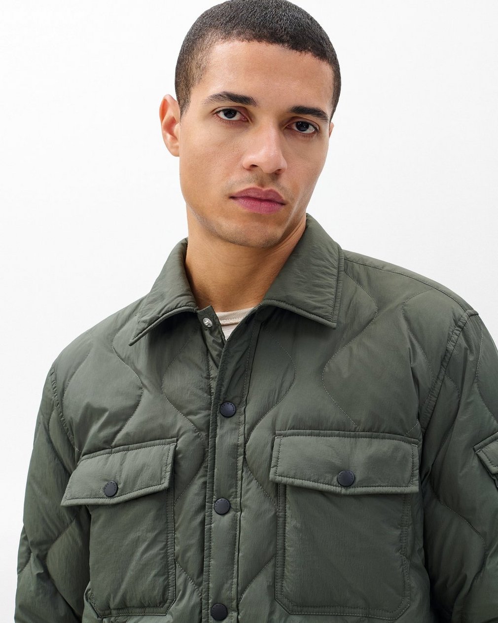 Dane Quilted Shirt Jacket - Dark Shadow - Image 4
