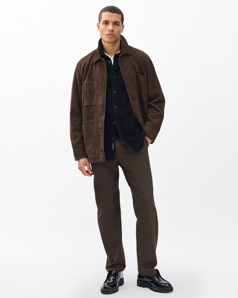 Graham Suede Chore Jacket - Brown - Image 3
