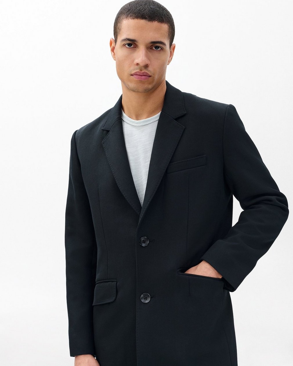 Beckett Italian Twill Coat - Black - Image 3