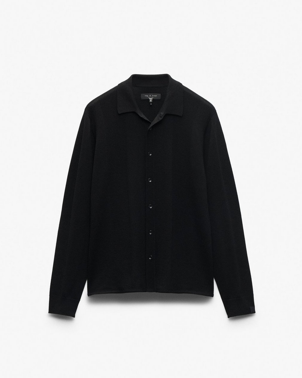 Crawford Wool-Cashmere Knit Shirt - Black - Image 2