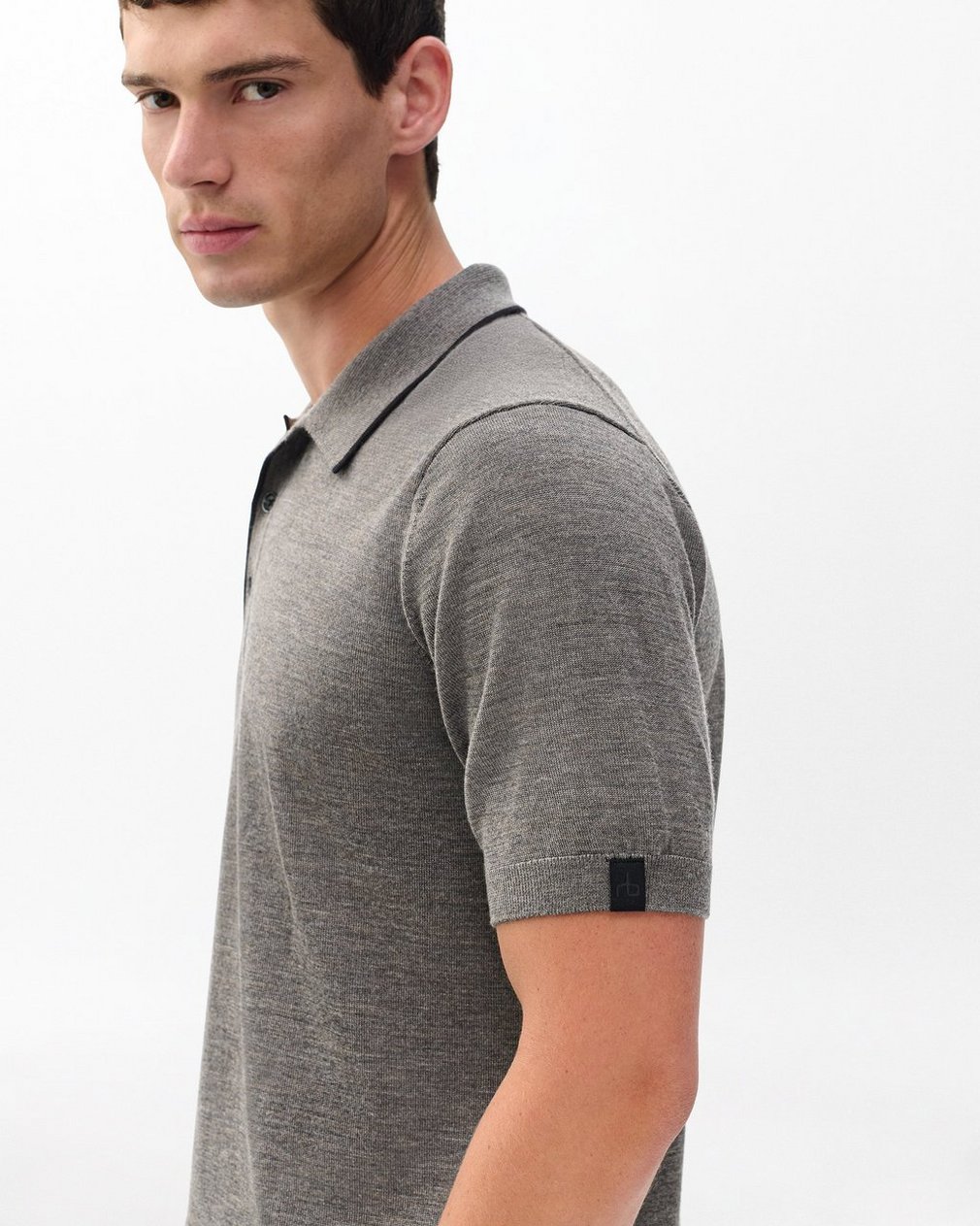 Crawford Wool-Cashmere Knit Polo - Brown - Image 4