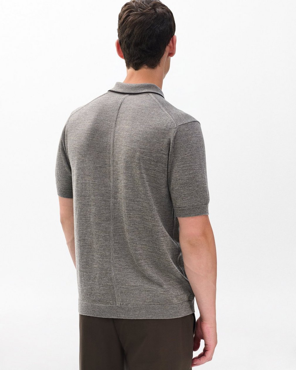 Crawford Wool-Cashmere Knit Polo - Brown - Image 5