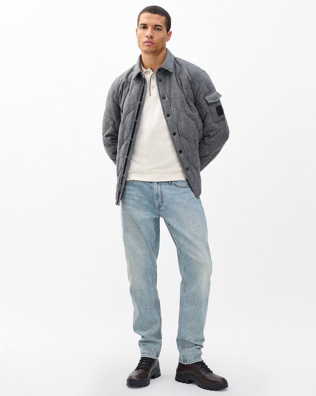 Crawford Wool-Cashmere Knit Polo - Ivory - Image 3
