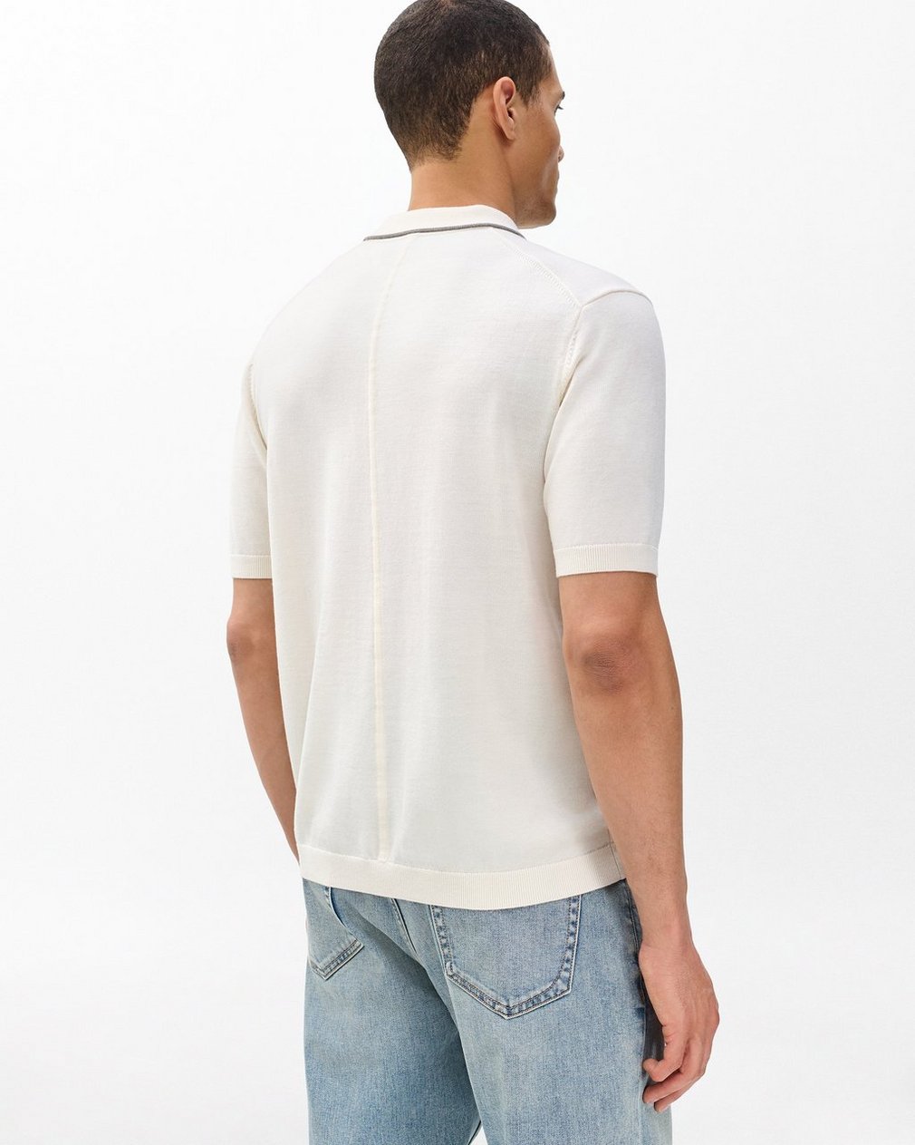 Crawford Wool-Cashmere Knit Polo - Ivory - Image 6