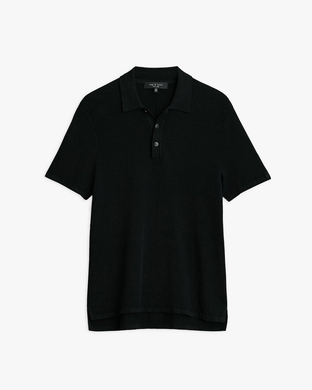 Harvey Knit Polo Shirt - Black - Image 2