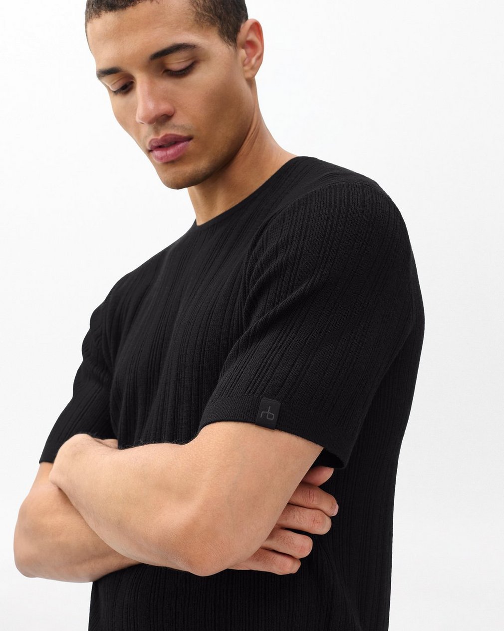 Crawford Wool-Cashmere Sweater Tee - Black - Image 5