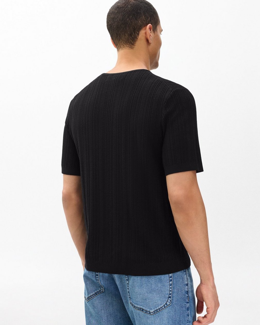 Crawford Wool-Cashmere Sweater Tee - Black - Image 6
