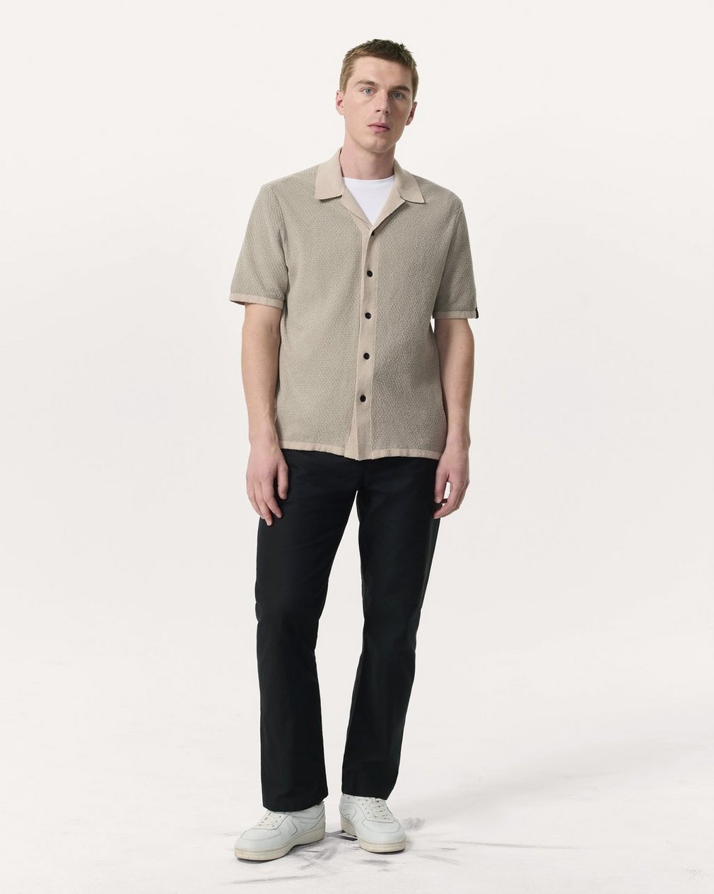 Avery Zig-Zag Zuma Knit Shirt - Light Tan - Image 4