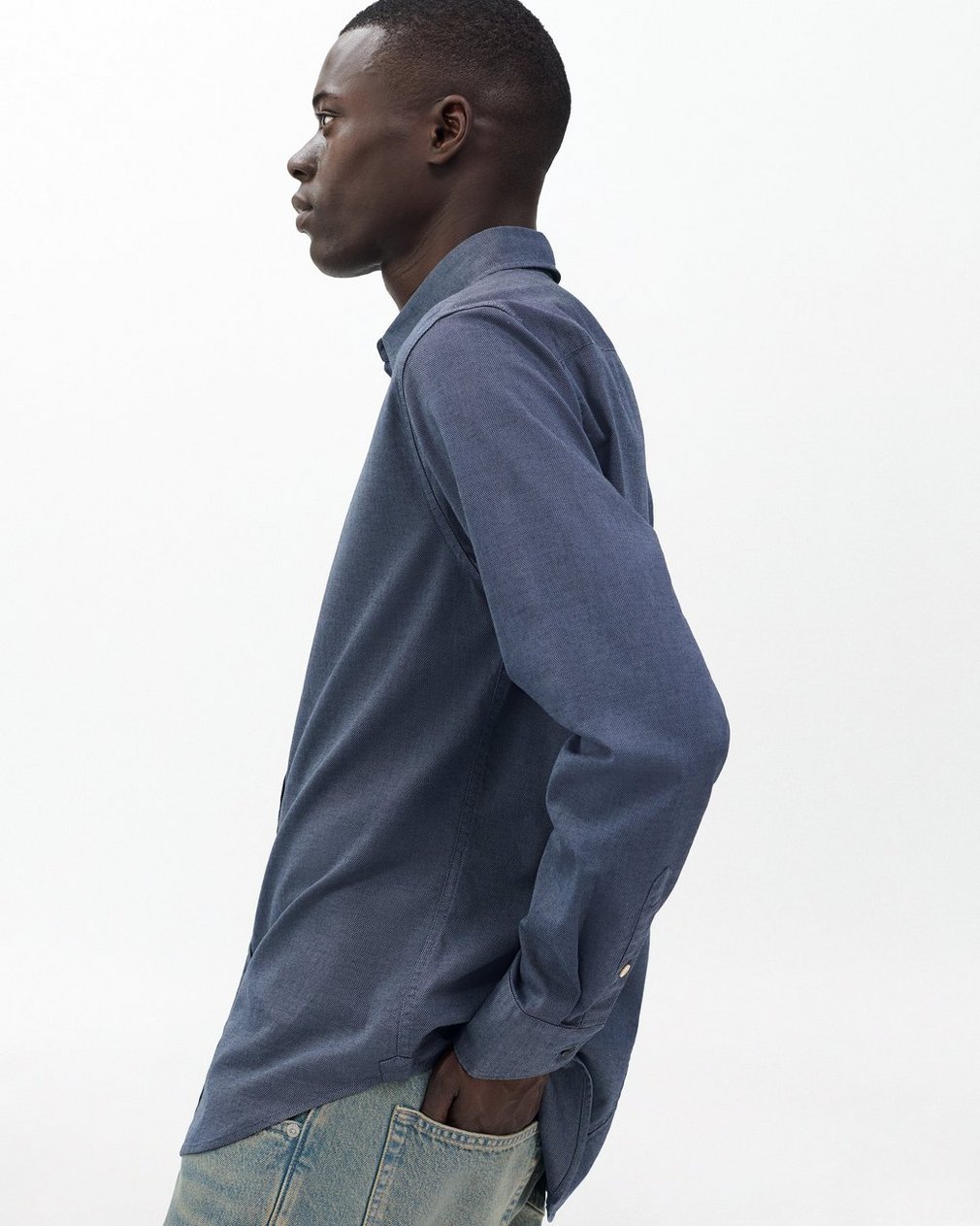 Tomlin Stretch Dobby Shirt - Shark Blue - Image 4