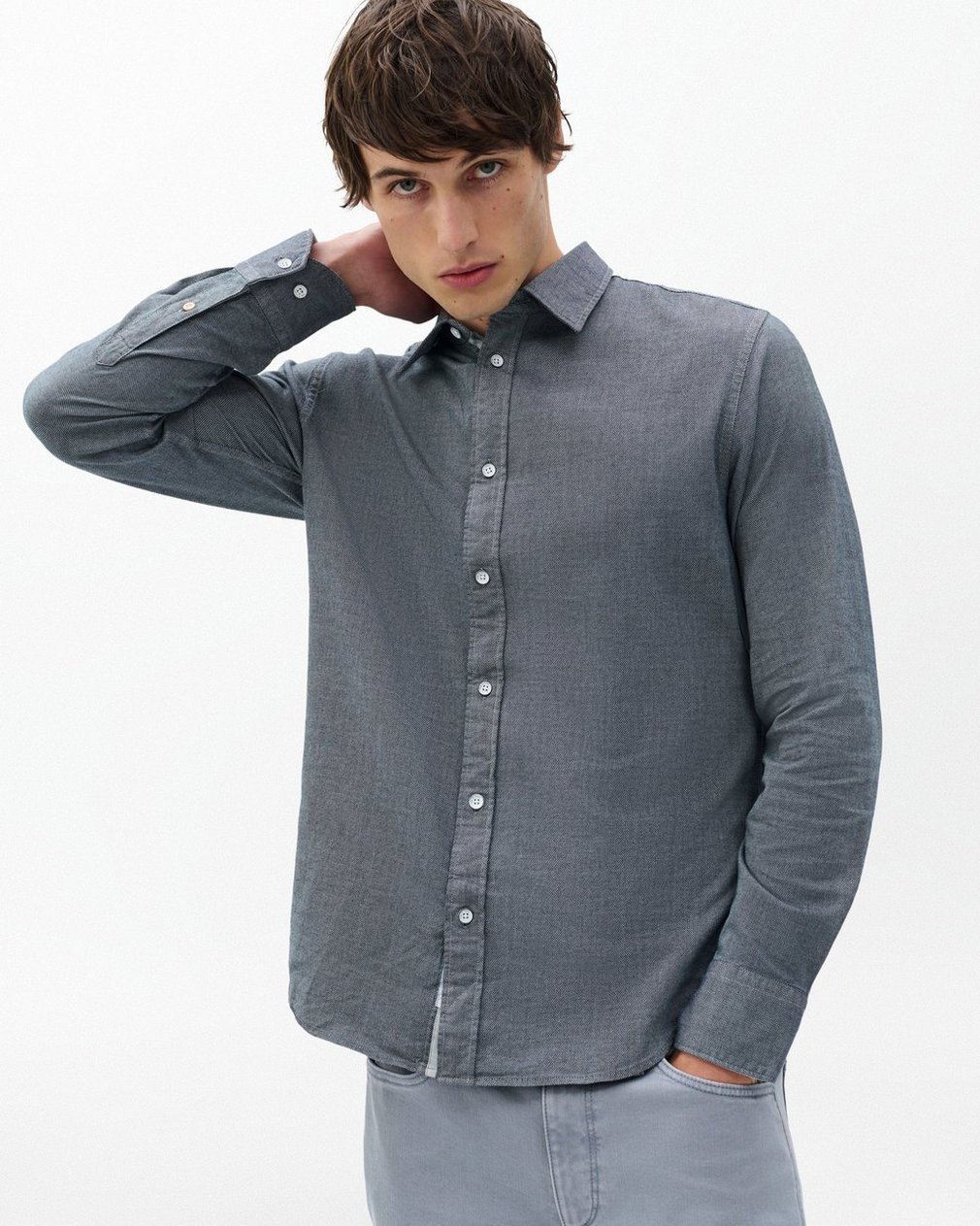 Tomlin Stretch Dobby Shirt - Sky Blue - Image 5