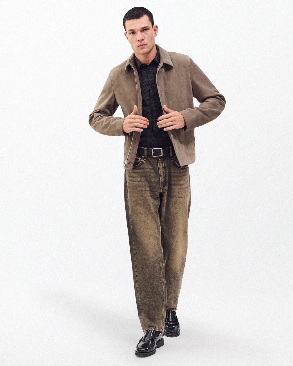 Tomlin Crosshatch Shirt - Black/Grey - Image 3