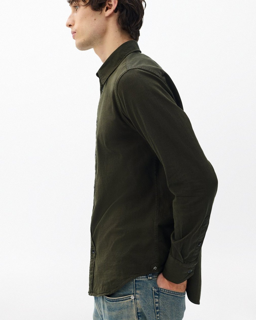 Tomlin Stretch Dobby Shirt - Forest Green - Image 5